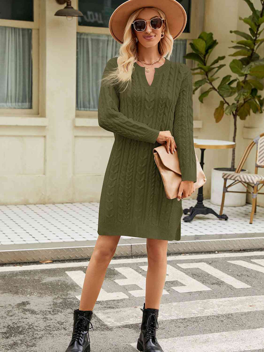 Okinawa Prefecture Emerald Green Knit Dress Long Sweater Dress Solid Color Knitted A Line Loose Fit Okinawa Prefecture Emerald Green Knit Dress Long Sweater Dress Solid Color Knitted A Line Loose Fit